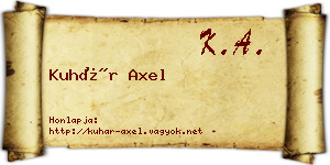 Kuhár Axel névjegykártya